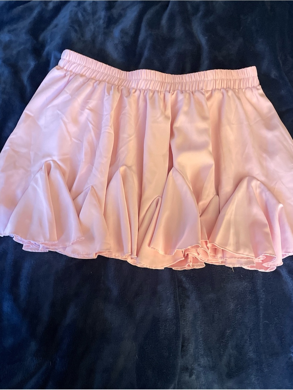Feminine Pink Ruffle Mini Skirt - Women's Flared Elastic Waist